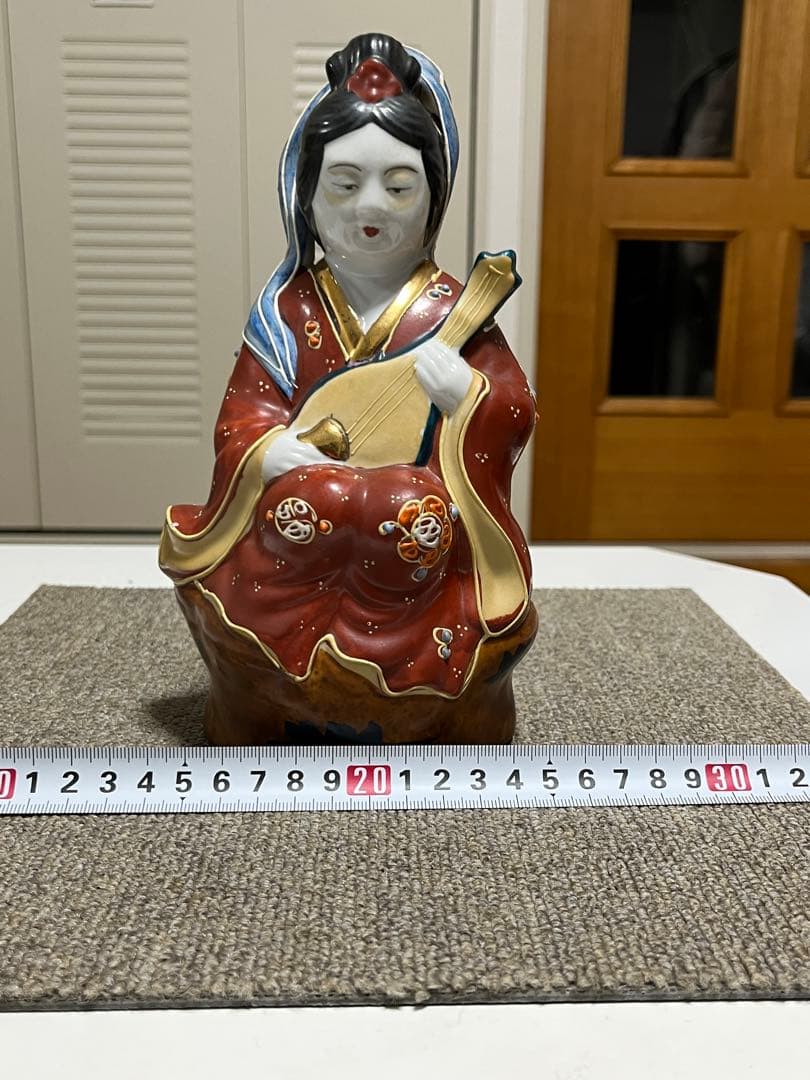 九谷焼 七福神 毘沙門天 弁財天様 金彩 色絵 縁起物 陶器人形 工芸品 骨董品