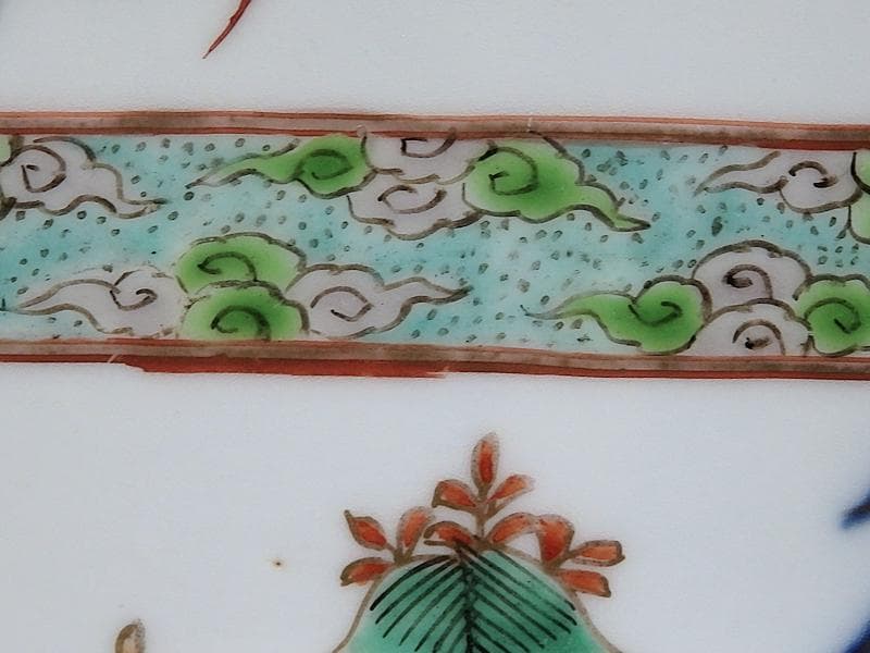 古伊万里　金襴手　桐に鳳凰　団龍紋に花の図　長角皿　289AS-BQs