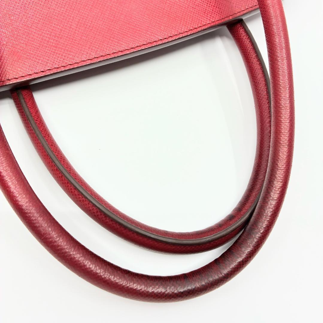 PRADA プラダ 赤 レッド サフィアーノ ハンドバッグ A1350A1