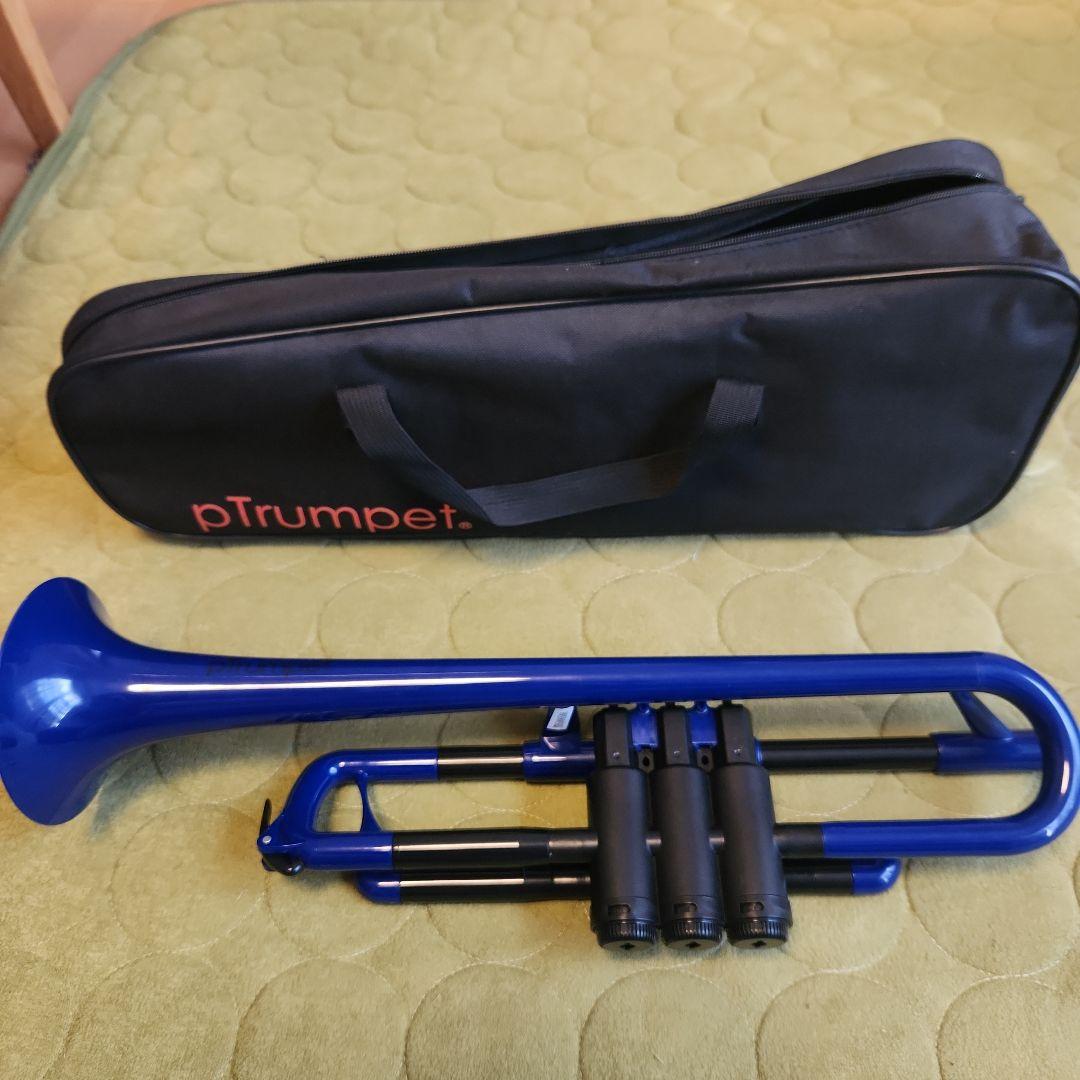 pTrumpet 青 トランペット 本体 ケース付き　中古品　美品