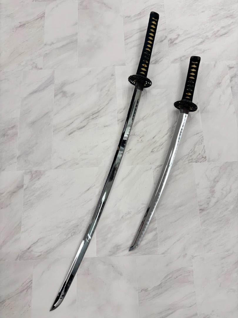 模造刀 模擬刀 大小 2本 セット 鞘付き 袋付き 骨董品 武具 コスプレ