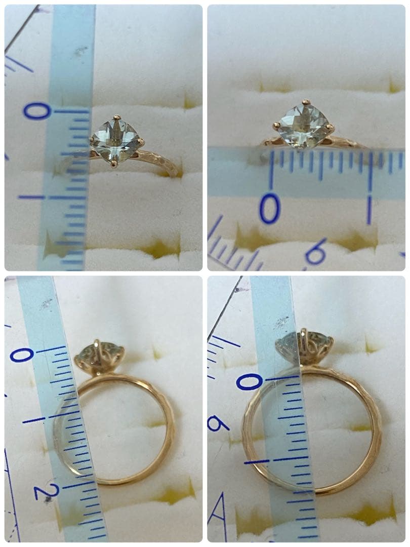 ☆極美品☆ジュエリーツツミ グリーンアメジストリング YG K10 8号