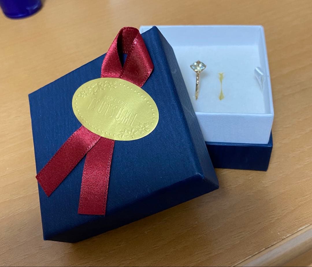 ☆極美品☆ジュエリーツツミ グリーンアメジストリング YG K10 8号