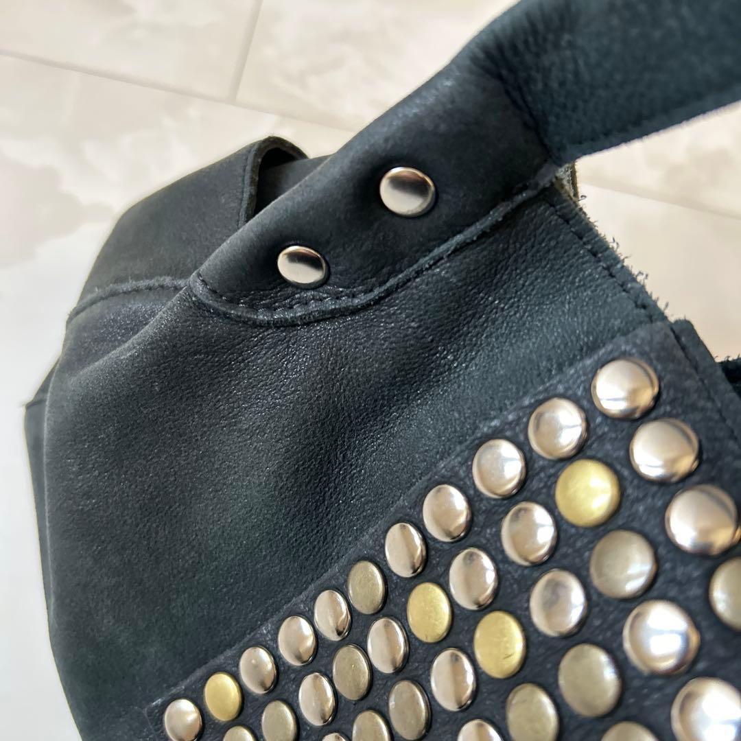 TRES レザー　ハンドバッグ　トート　ブラック　スタッズ　y2k