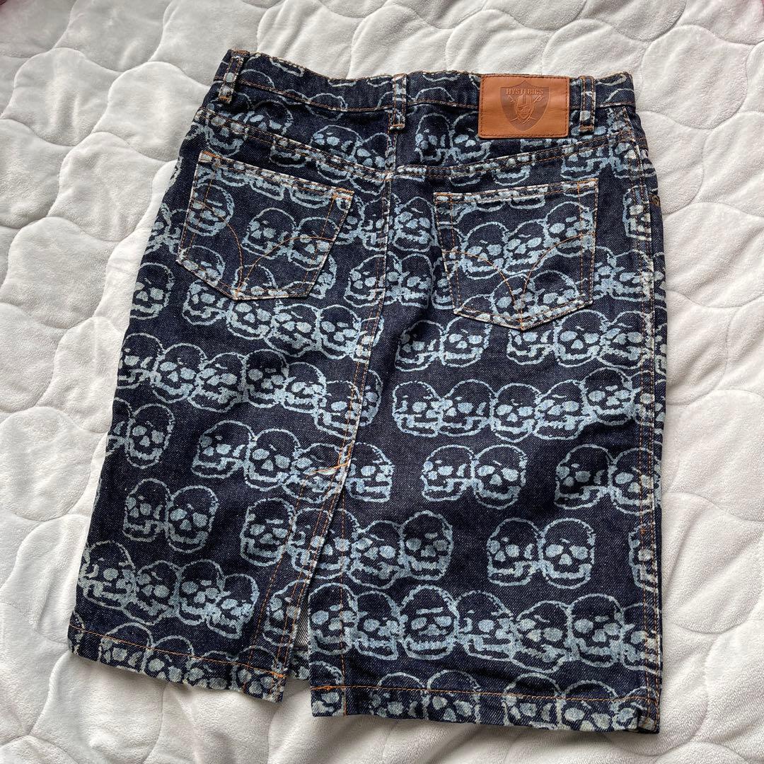 ヒステリックス　ヒステリックグラマー　スカル　ビンテージ　デニムスカート　ドクロ