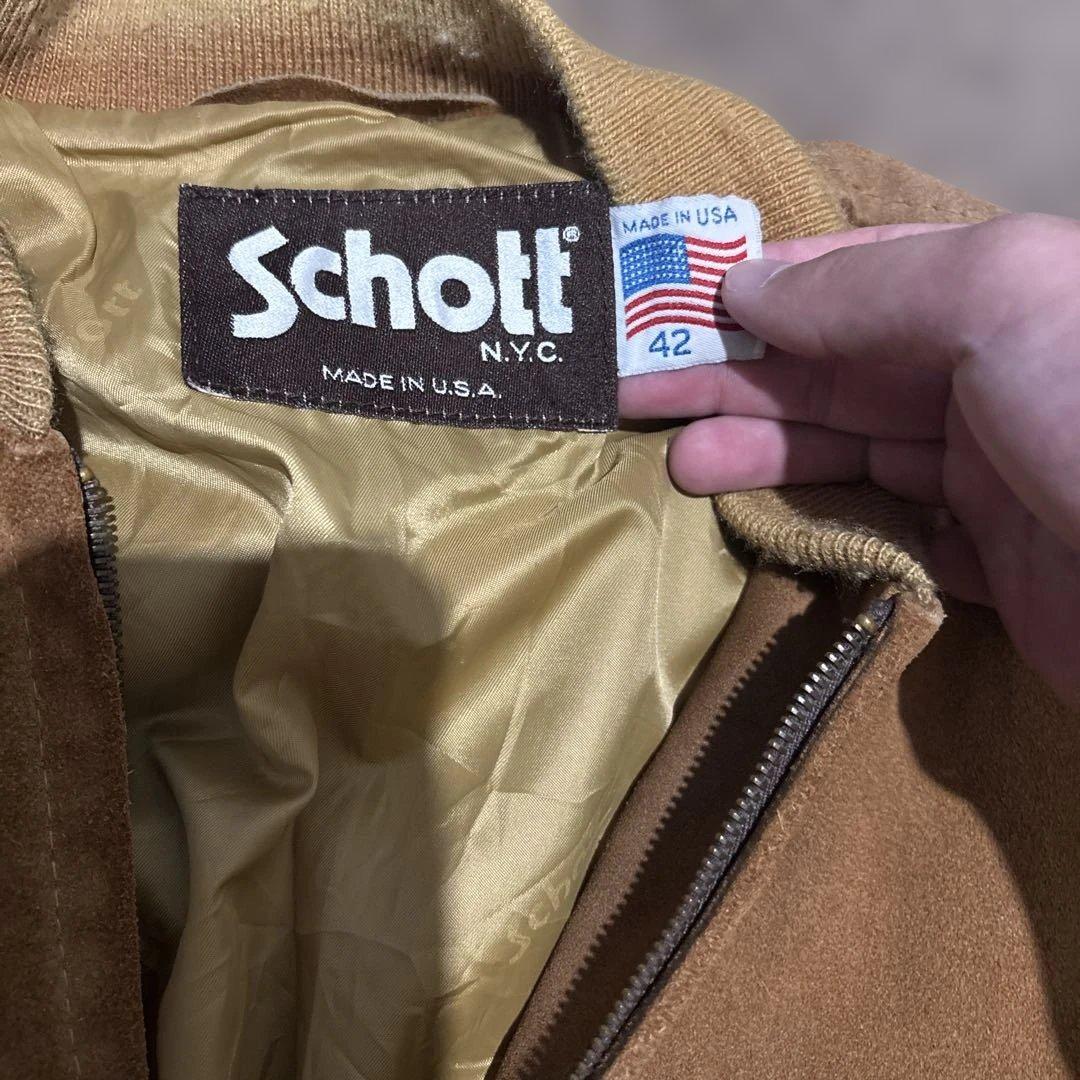 野村周平着用‼️Schott 80s〜90sスウェードジャケットUSA製42