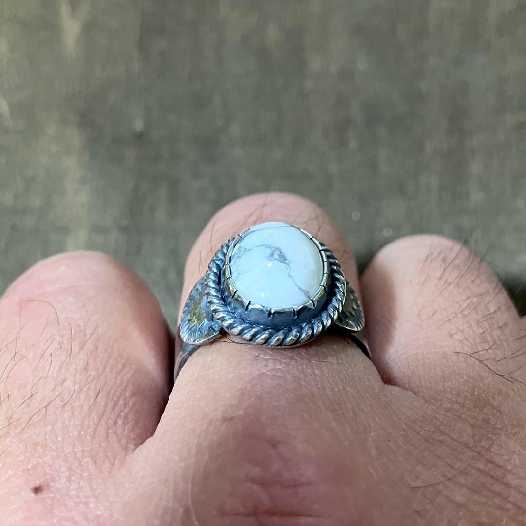 むらさきぺくみん様　オーダー品　ホワイトバッファロー　シルバーリング　指輪