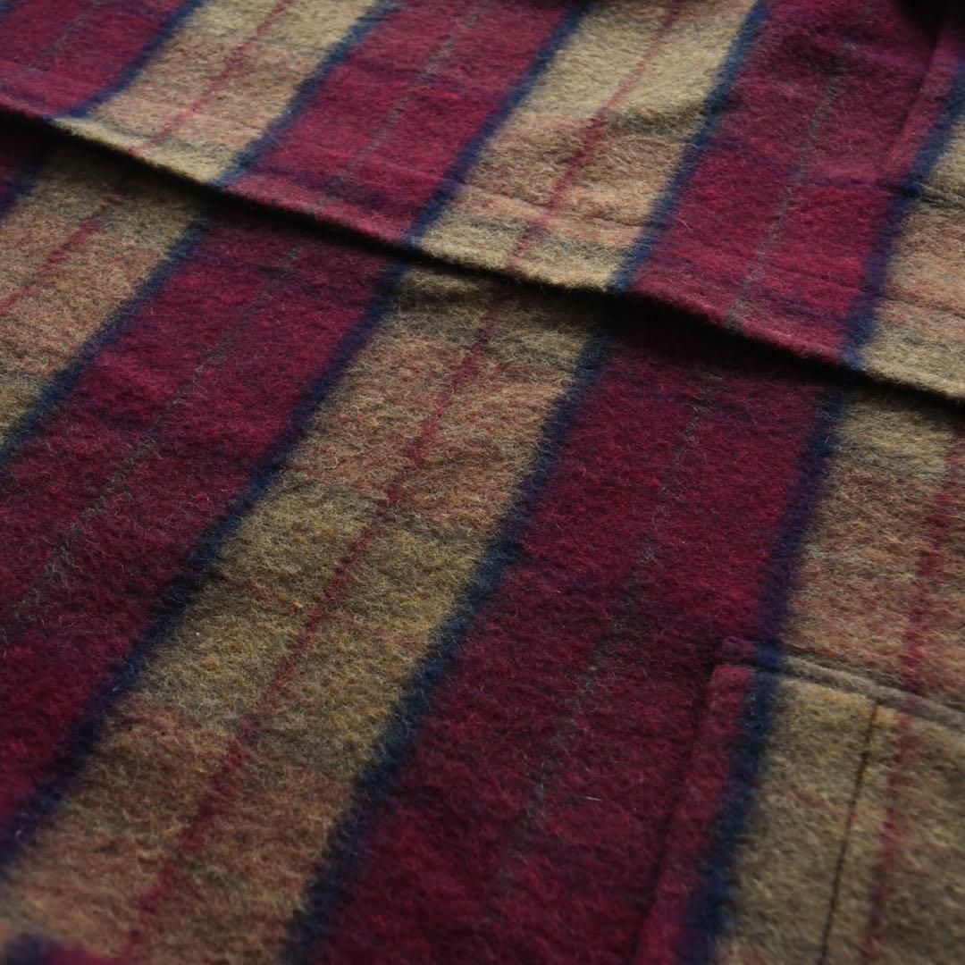 90s ペリーエリス チェック ウールモヘアコートUSA製 L レアヴィンテージ