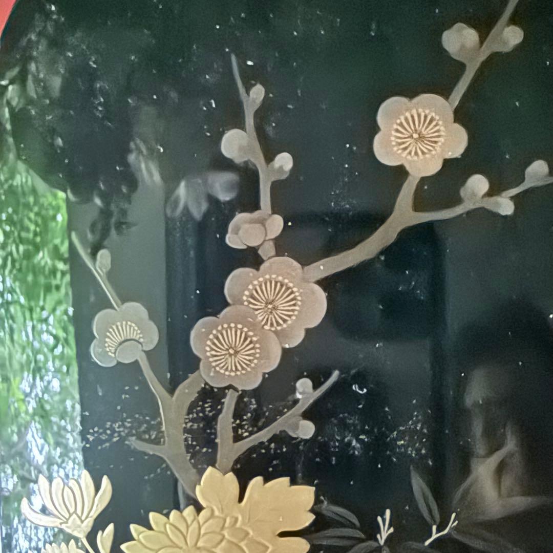 2177様感謝‼️宝石王マダム愛蔵品　天然木 本漆 四君子蒔絵 硯箱水滴硯三点揃い