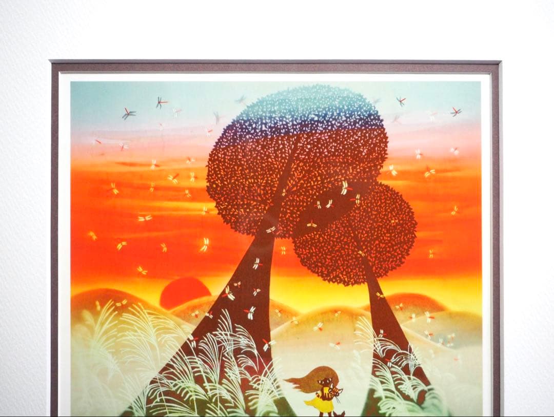 真作■藤城清治 版画 夕日の思い出■絵画 美しき日本 四季の情景