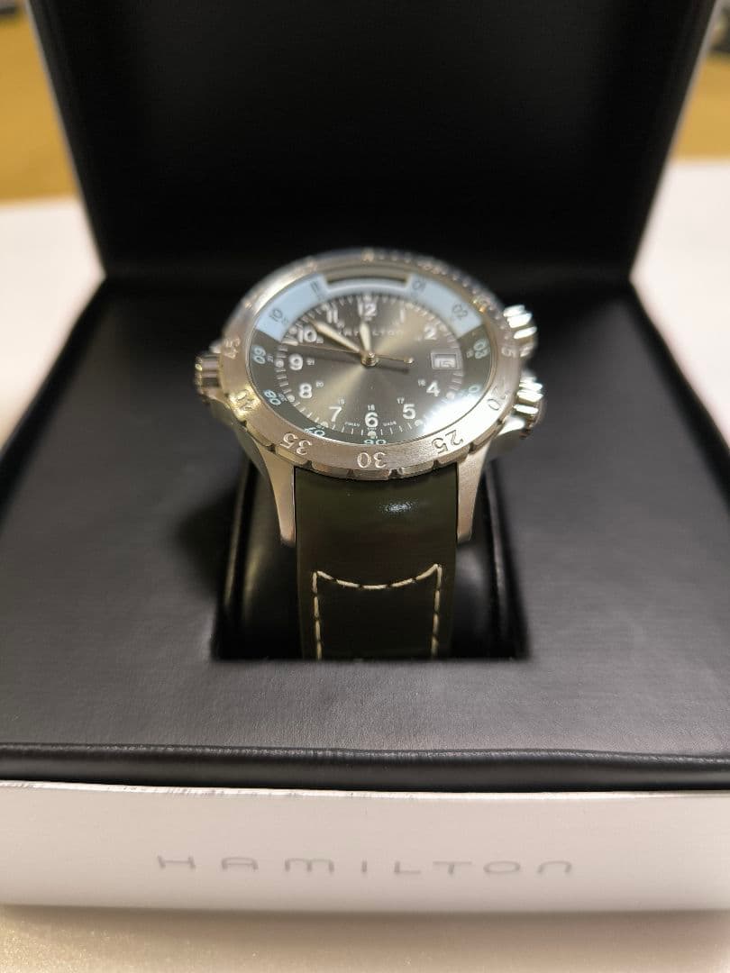 ハミルトン　メンズ　ダイバーズウォッチ カーキネイビー　GMT