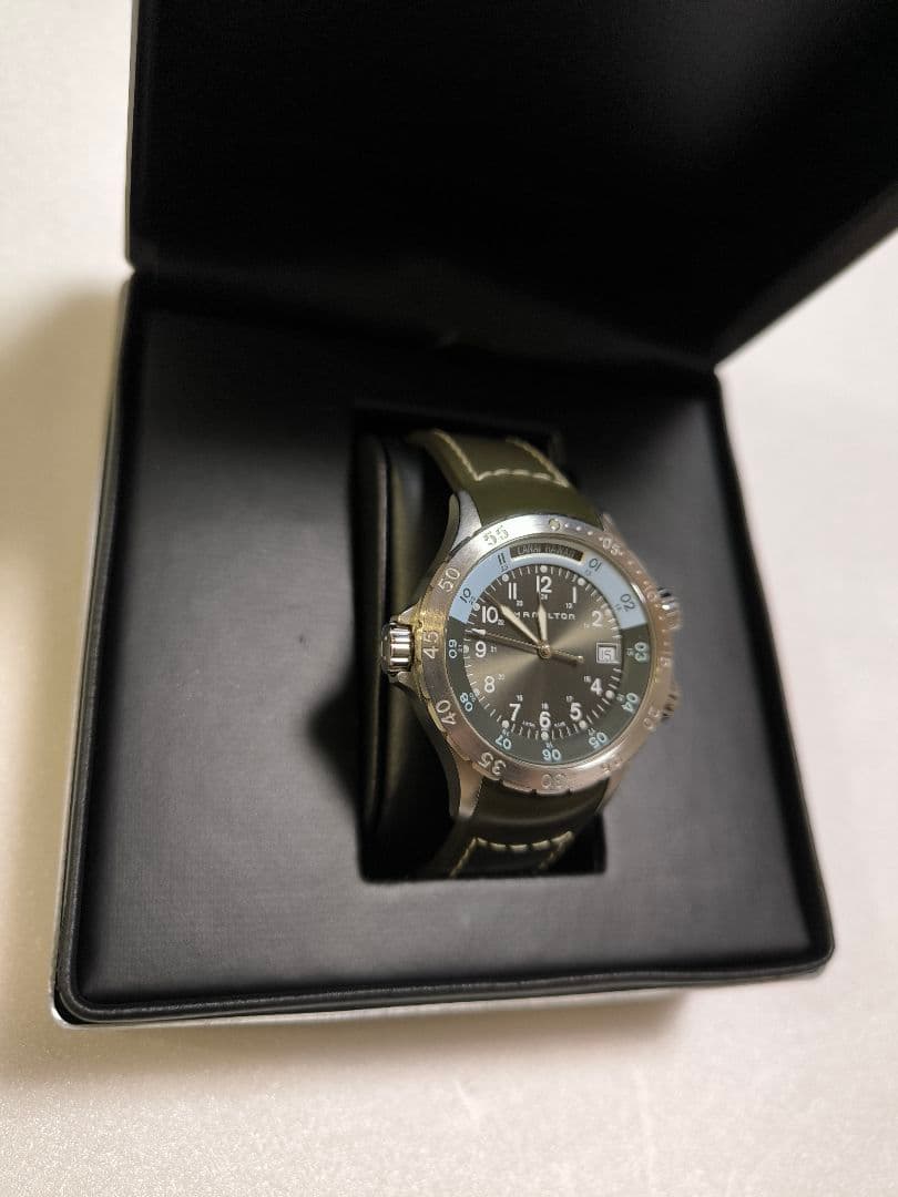 ハミルトン　メンズ　ダイバーズウォッチ カーキネイビー　GMT