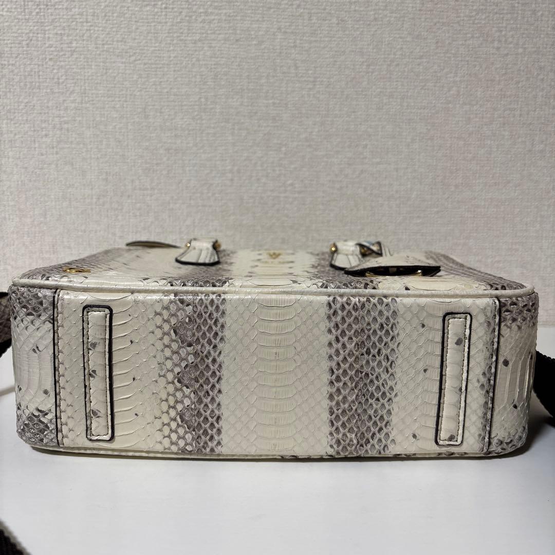 ADMJ スネークレザー　パイソン　ボストン　ショルダーバッグ　ハンドバッグ