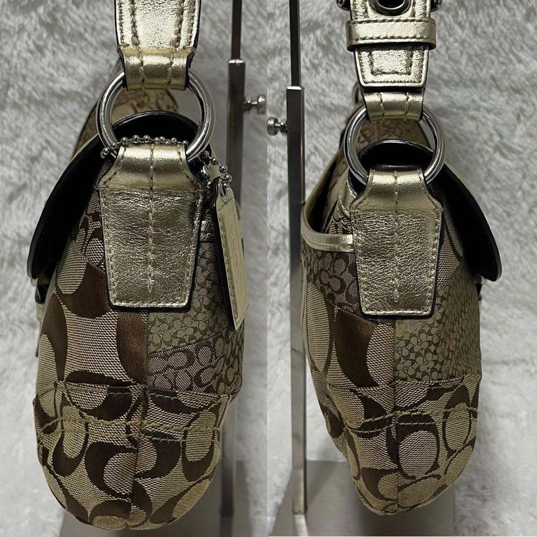 【希少】COACH ソーホー ワンショルダーバッグ パッチワーク ゴールドカラー