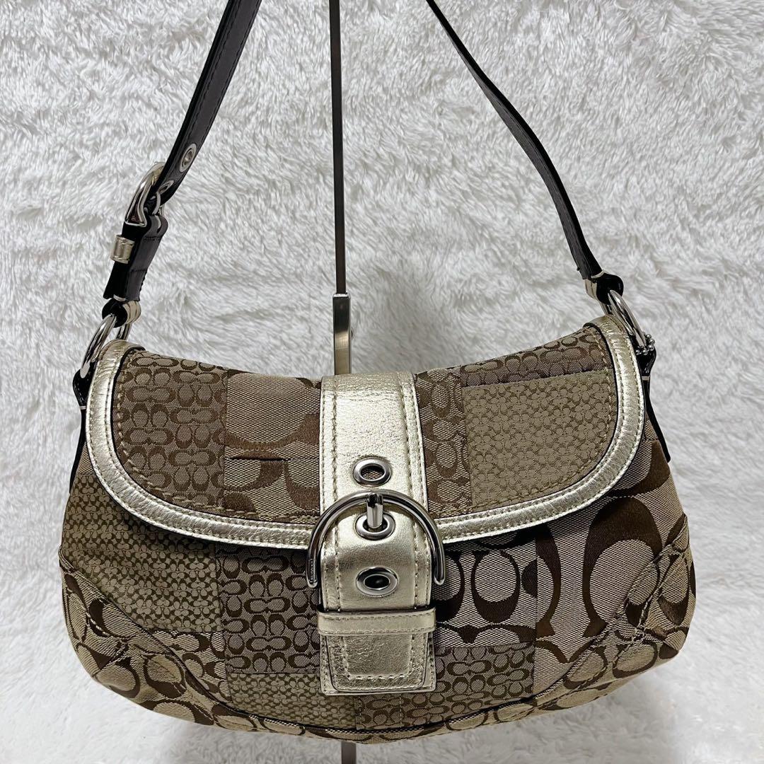 【希少】COACH ソーホー ワンショルダーバッグ パッチワーク ゴールドカラー