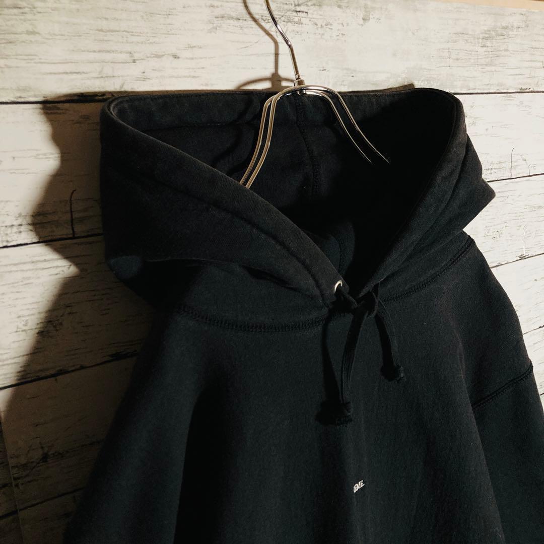 【オーバーサイズ】シュプリーム☆センターマイクロ刺繍ロゴ　パーカー　正規品鑑定済