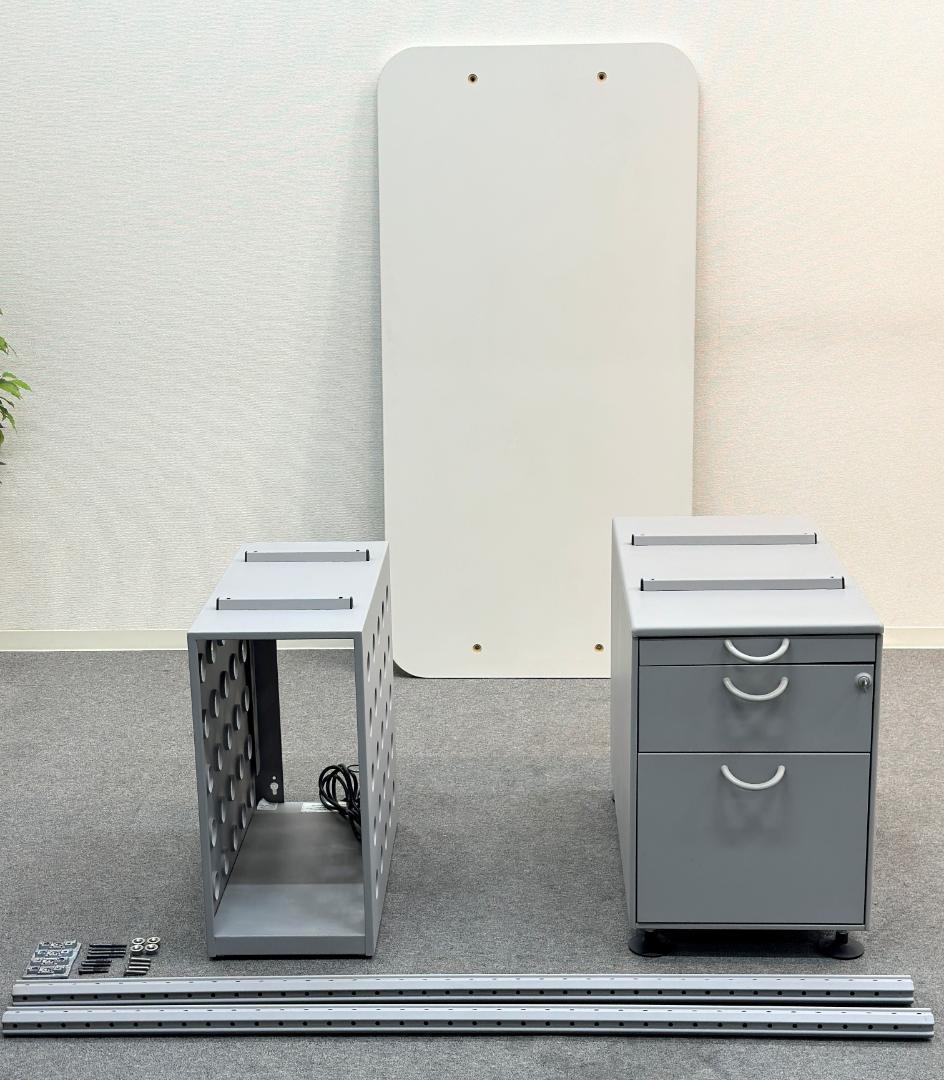 vitra/アドホック　PCシステムデスク/ゲーミングテーブル　袖机・鍵付き