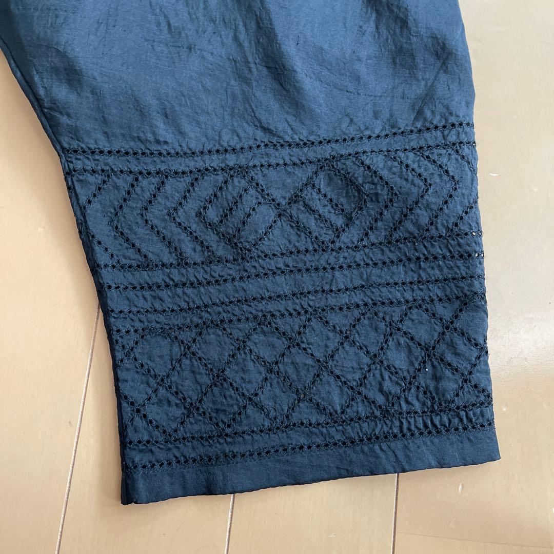 HOUSE OF LOTUS サルエルパンツ　裾刺繍　シルク100%