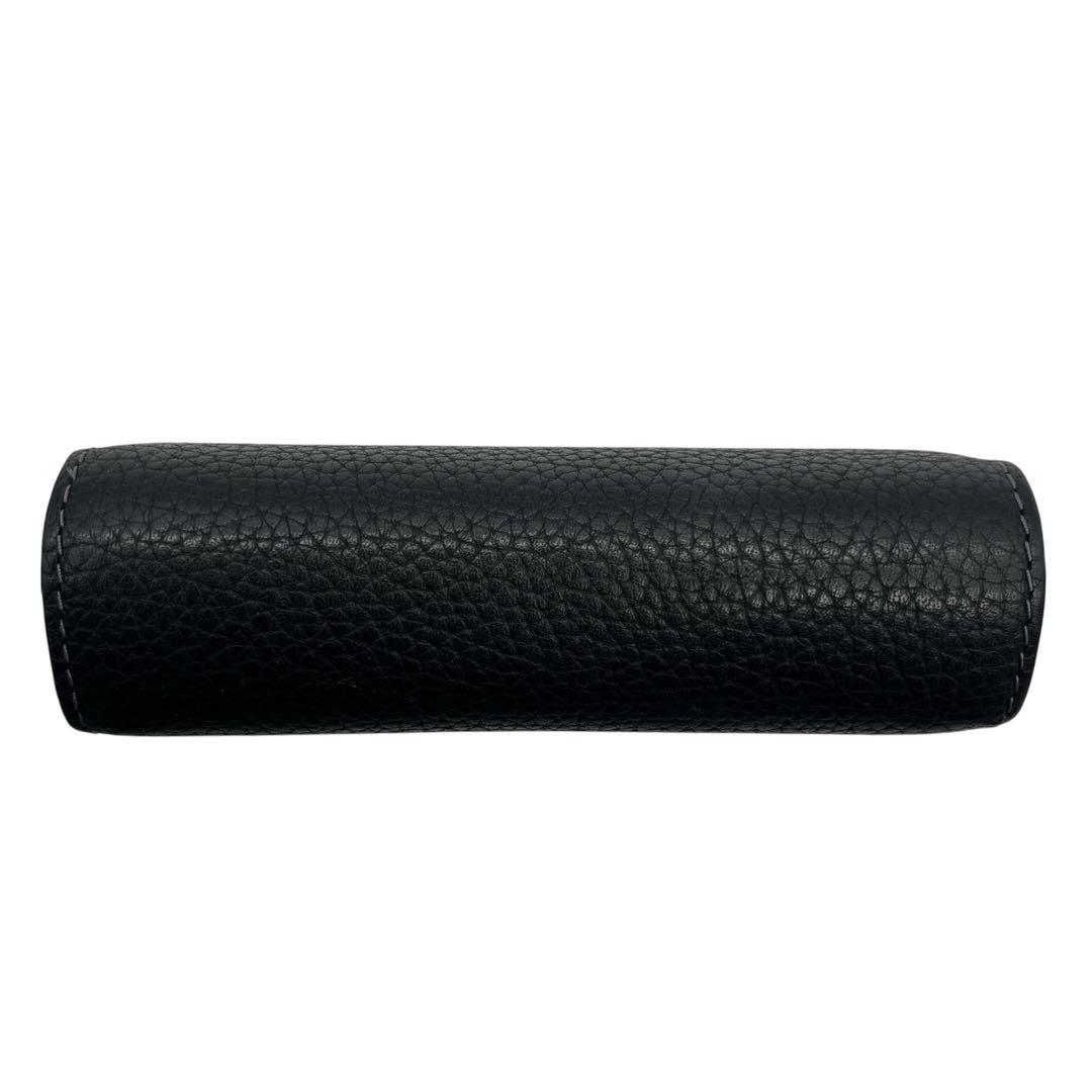 美品◎ YKK刻印あり◎ コーチ レキシー 折り財布 ラウンドジップ 黒 シボ革