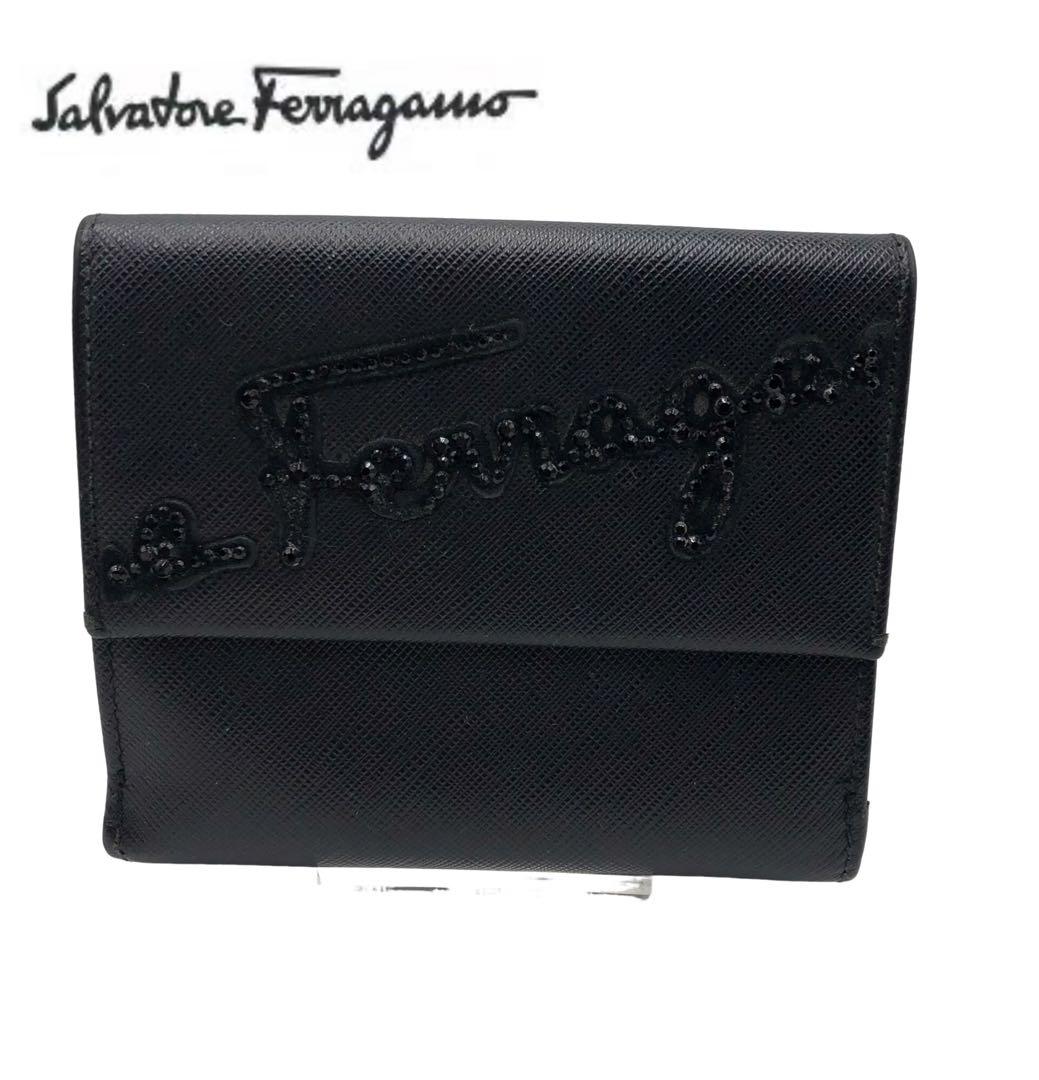 Salvatore Ferragamo フェラガモ ブラック 二つ折り財布