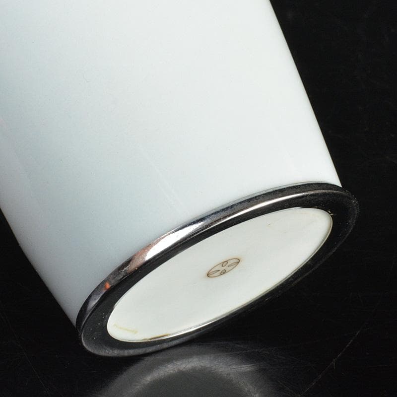 七宝焼　安藤七宝店　百合文　花瓶　唐木台付　C　6287