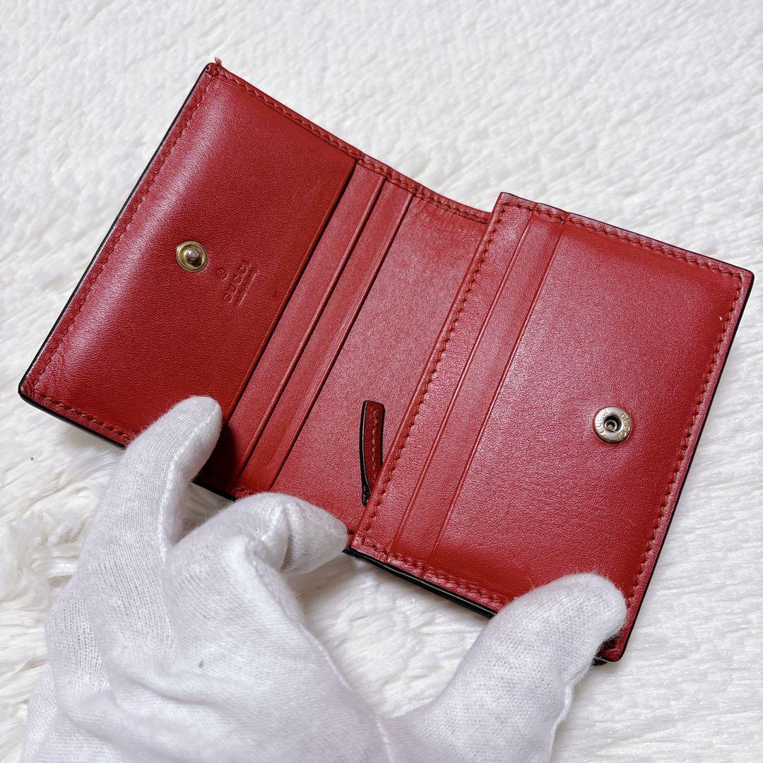 ♡ストーン完備♡GUCCI 二つ折り財布 チェリー GG柄 さくらんぼ ロゴ