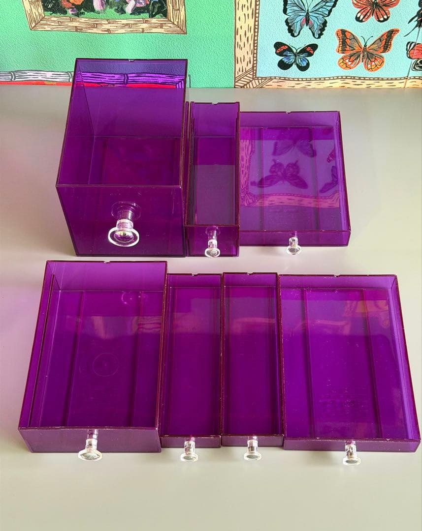 スペースエイジ 連結小物入れ カセッター アクリル プラスチックケース