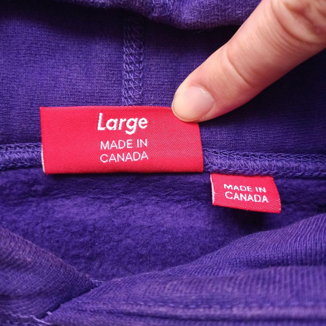 【値下げ中】シュプリーム　マイクロ　ロゴ　パーカー　紫　パープル