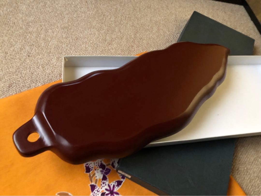 漆器 葉型 盆 箱入　40㎝