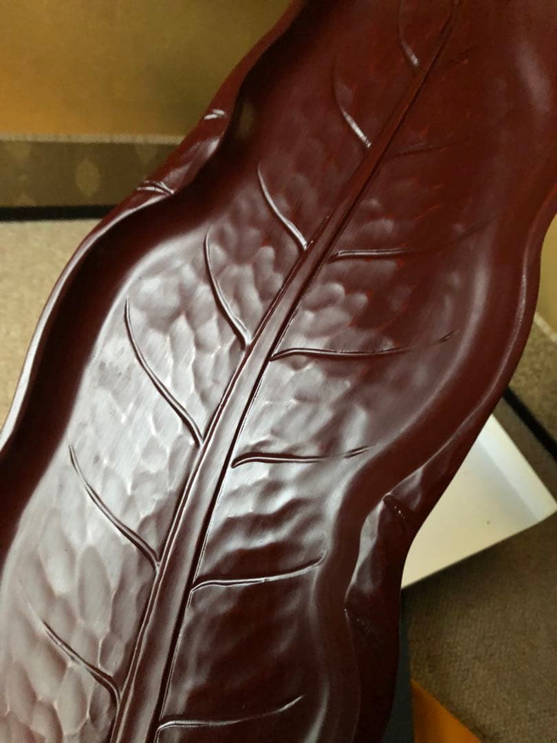 漆器 葉型 盆 箱入　40㎝