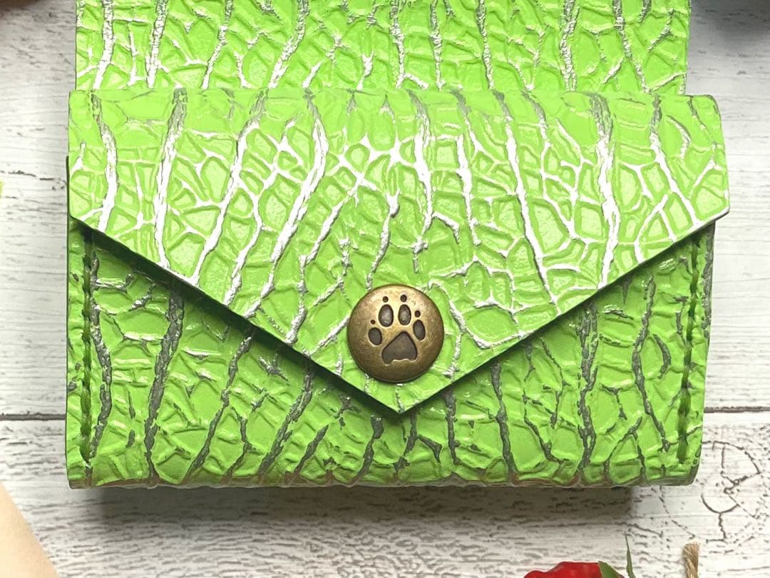 ❤【新作♪】【猫×メロン♪】お洒落可愛い猫モチーフのコンパクトミニ財布♪メロン柄