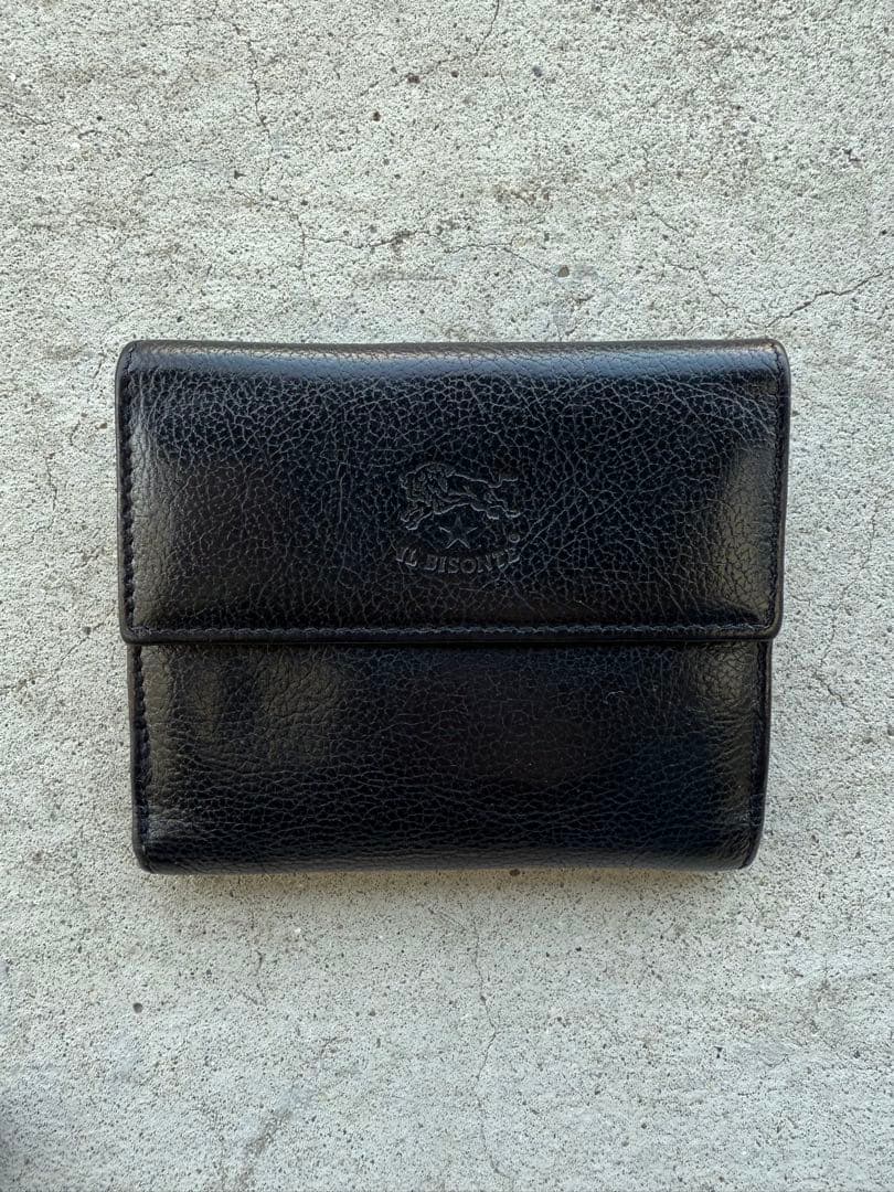 (本日限り)12000円即日発送手配可IL BISONTE 二つ折り財布 黒