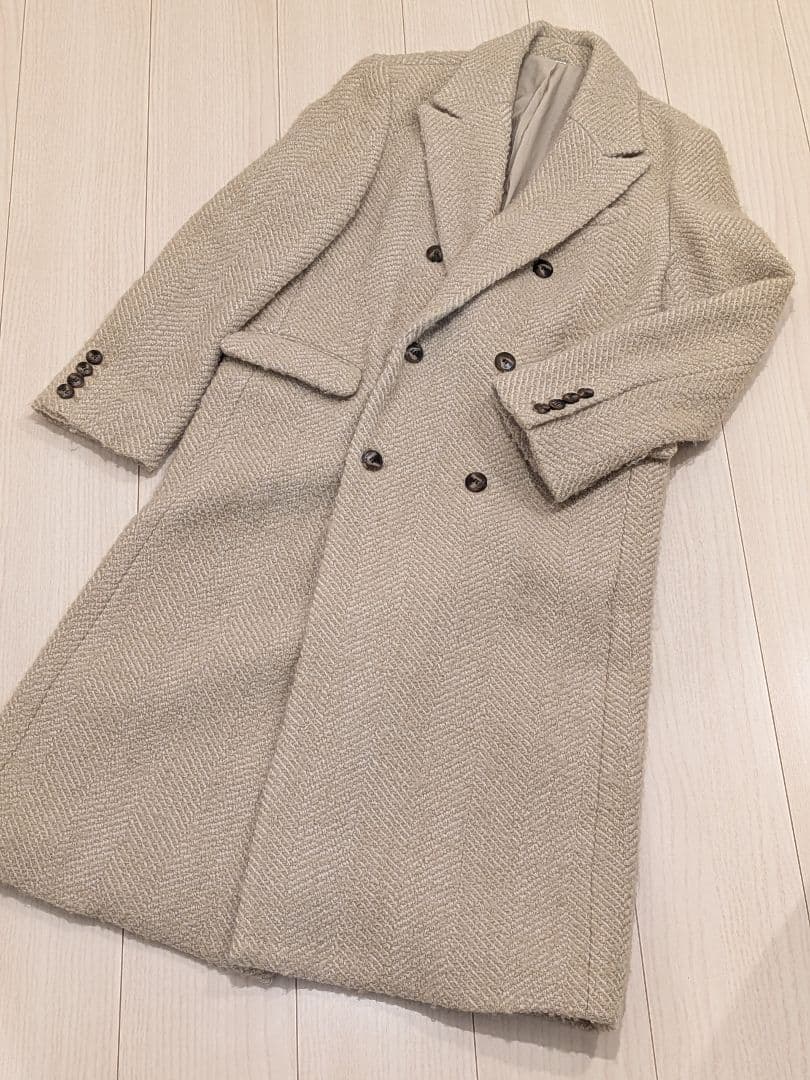 最終お値下げ】美品 Mila Owen ヘリンボーンチェスターコート - メルカリ