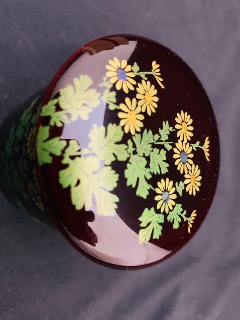 菊蒔絵 金輪寺 加賀蒔絵 鈴村清斎 輪島塗 棗 共箱付き