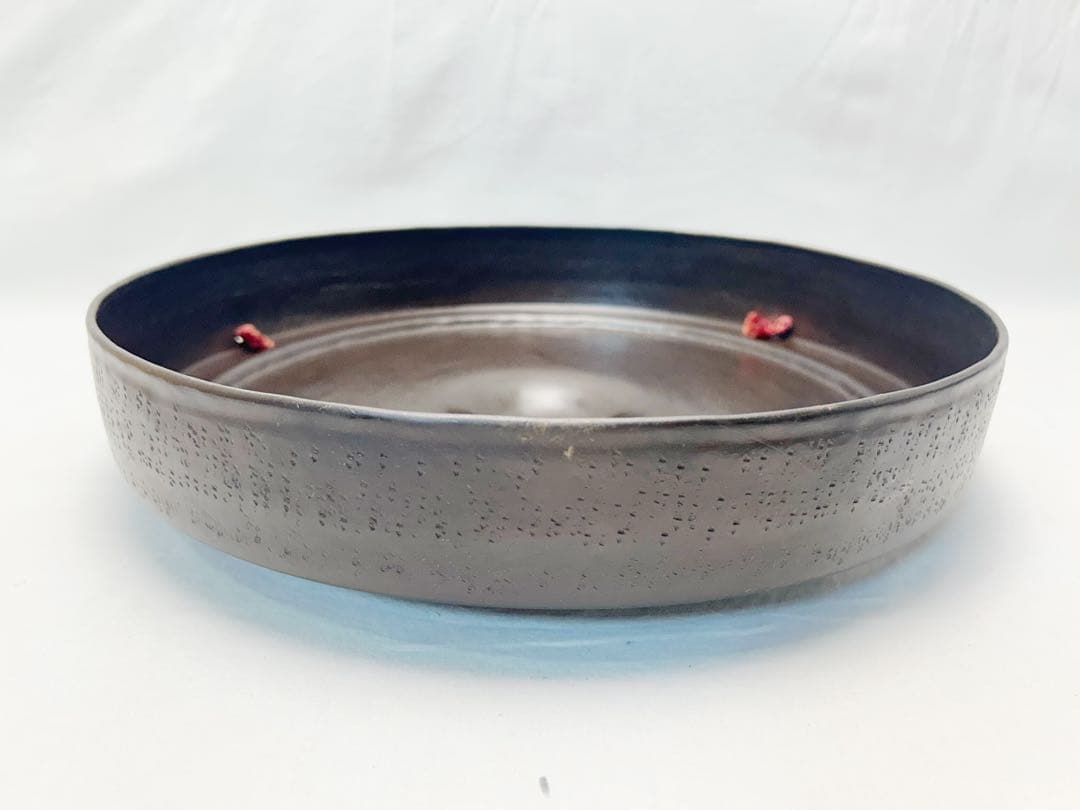 美品 茶道具 銅鑼 桴付 仏教囃子歌舞伎打楽器 鐘鳴物 ばちドラ 元箱