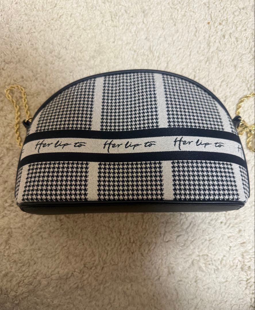 バッグ herlipto Jacquard Chain Pochette silver