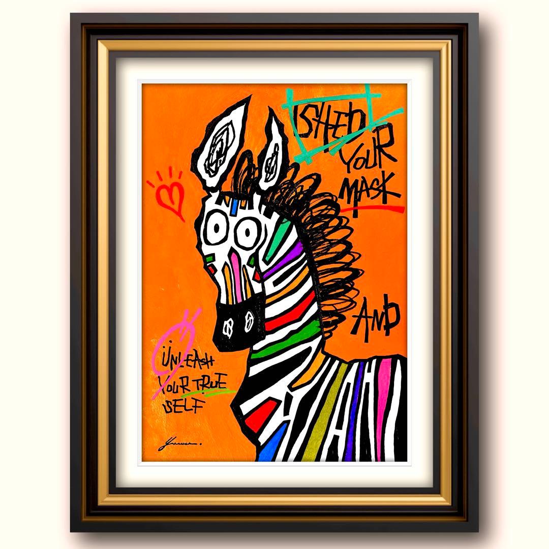 勇気が鮮やかに光輝くとき 」｜絵画 原画 抽象画 絵 動物画