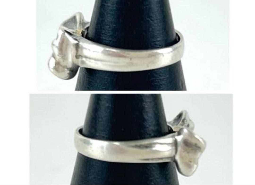 Tiffany リボンシルバー ゴールド リング　11号