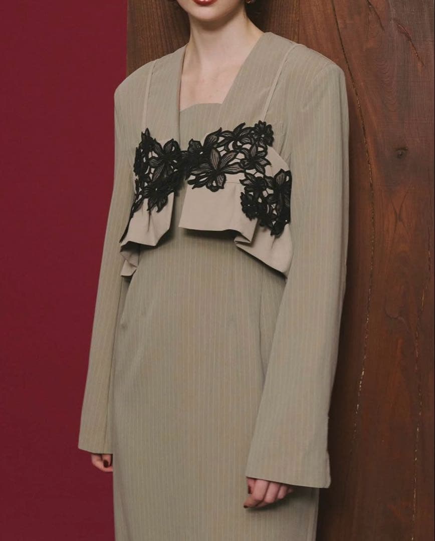 スーツ・フォーマル・ドレス ANDRESD pinstripe tailored bustier dress