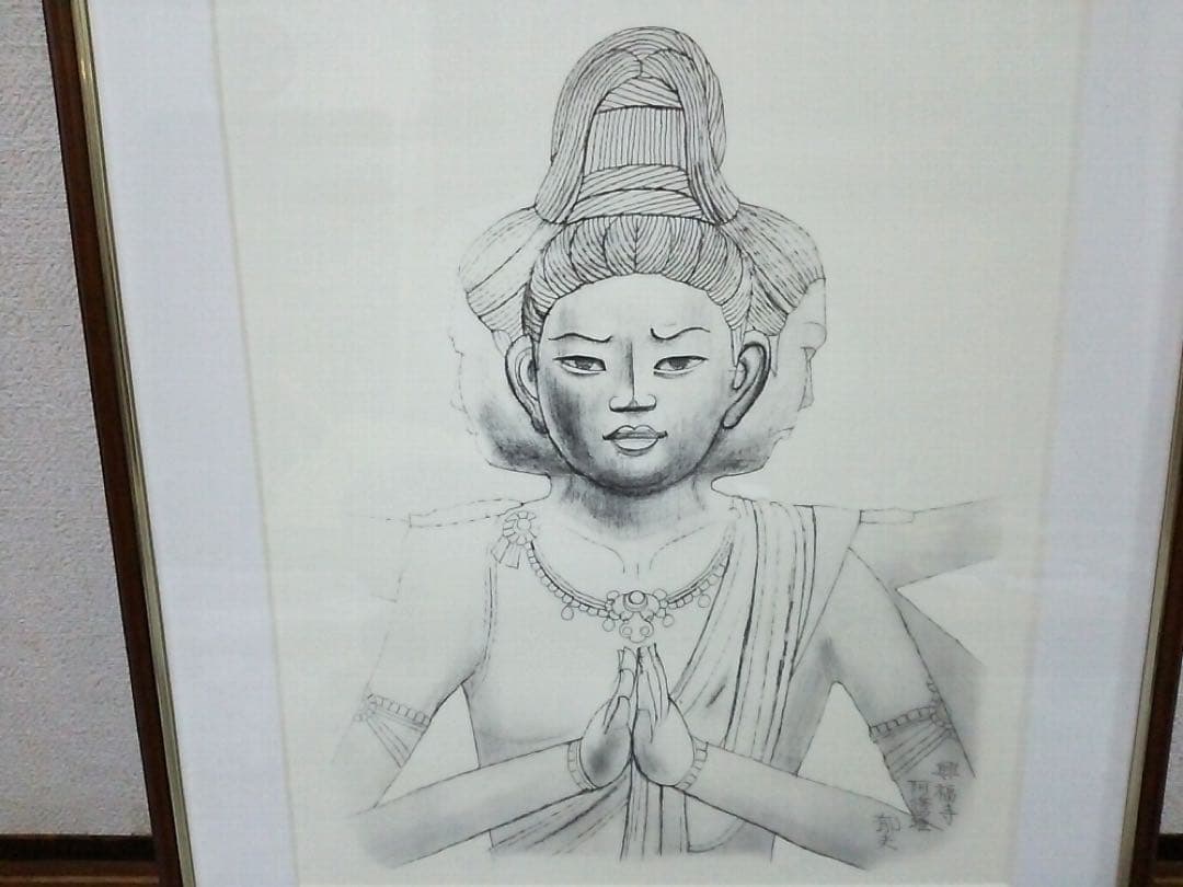 興福寺　乾漆像【阿修羅像】　鉛筆素描