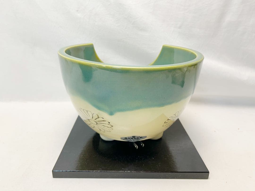 美品 茶道具 野々田織部(紅鉢型)風炉型電熱器 竹紋 筒釜2点セット元箱