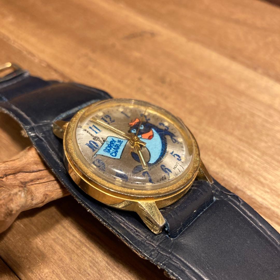 ビンテージ チャーリーザツナ 手巻き腕時計レザーベルト USA