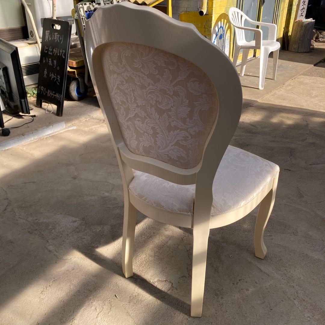 白家具 猫脚 ダイニングチェア 布張り アンティーク調 B 椅子・チェア