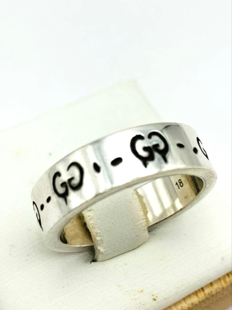 GUCCI ゴーストリング　スカル　シルバー925 18号