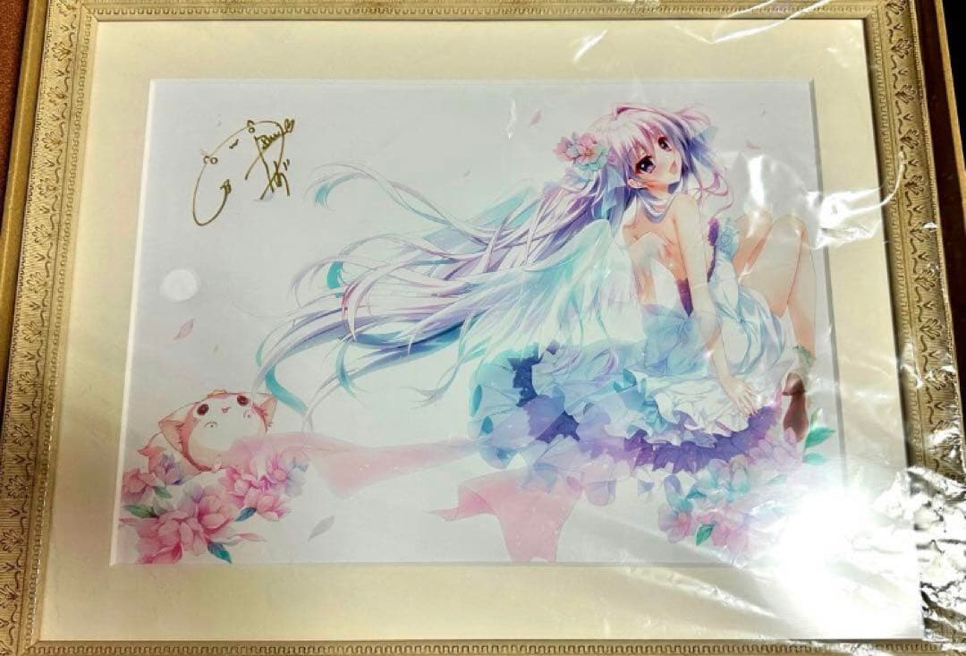 和泉つばす直筆サイン入り高精細複製原画 Piece of jade 藍歌