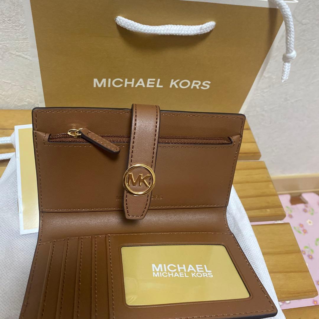 MICHAEL KORS BI-FOLD財布 ベージュ/ブラウン