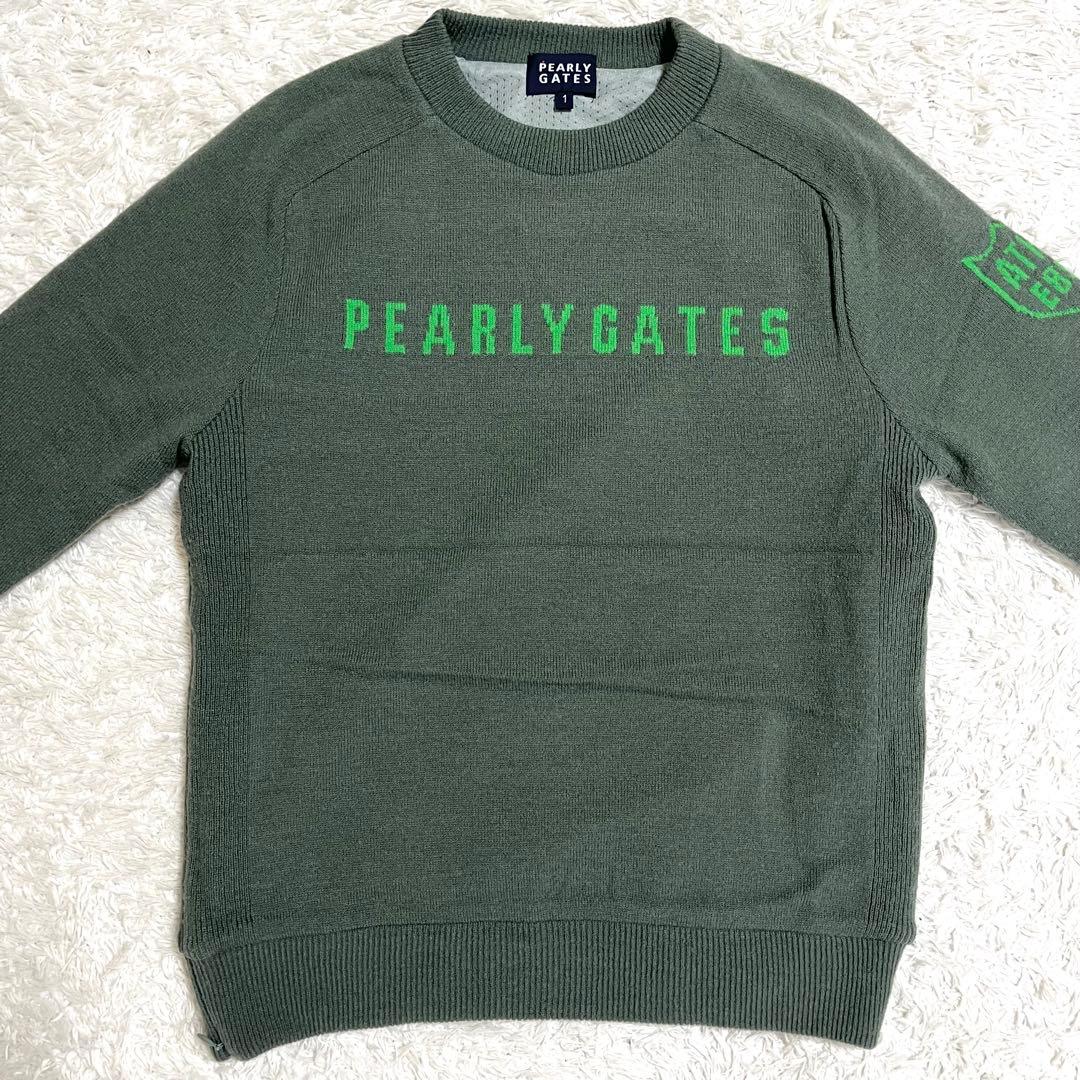 パーリーゲイツ ゴルフウェア トップス スニード ニット セーター 防寒 緑