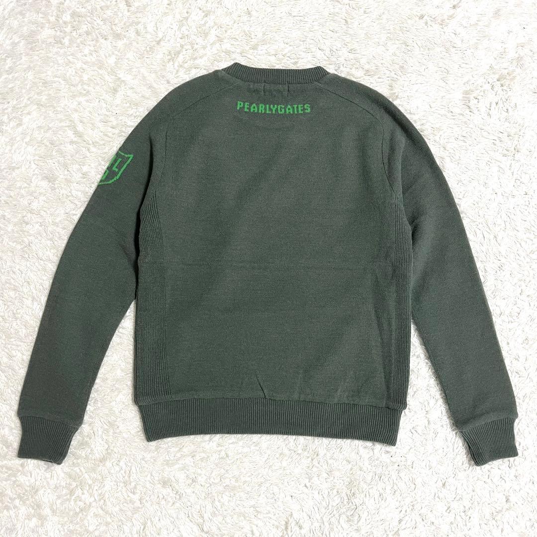 パーリーゲイツ ゴルフウェア トップス スニード ニット セーター 防寒 緑