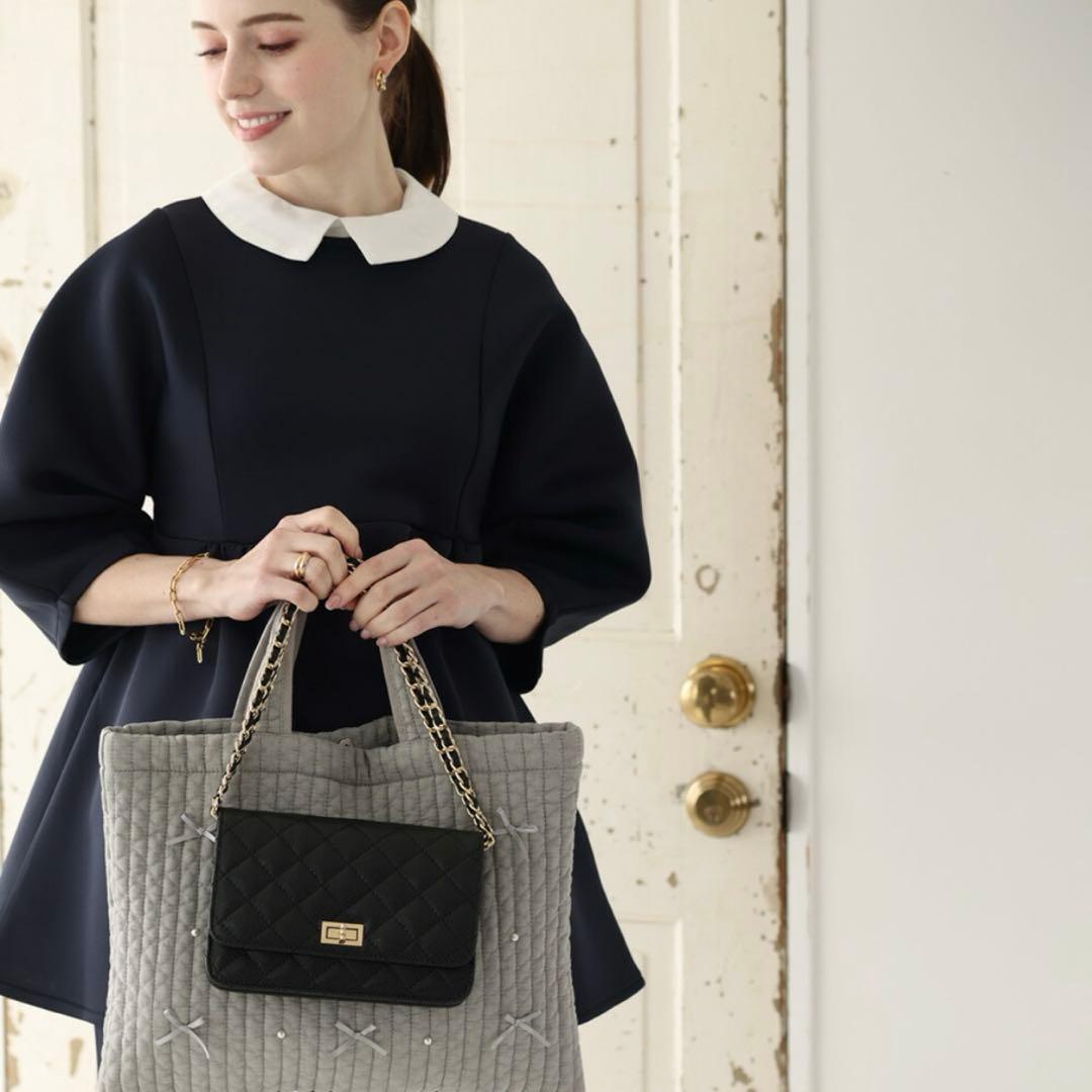 東京百花　キルティングチェーンバッグ　Caviar Oggia キャビアスキン