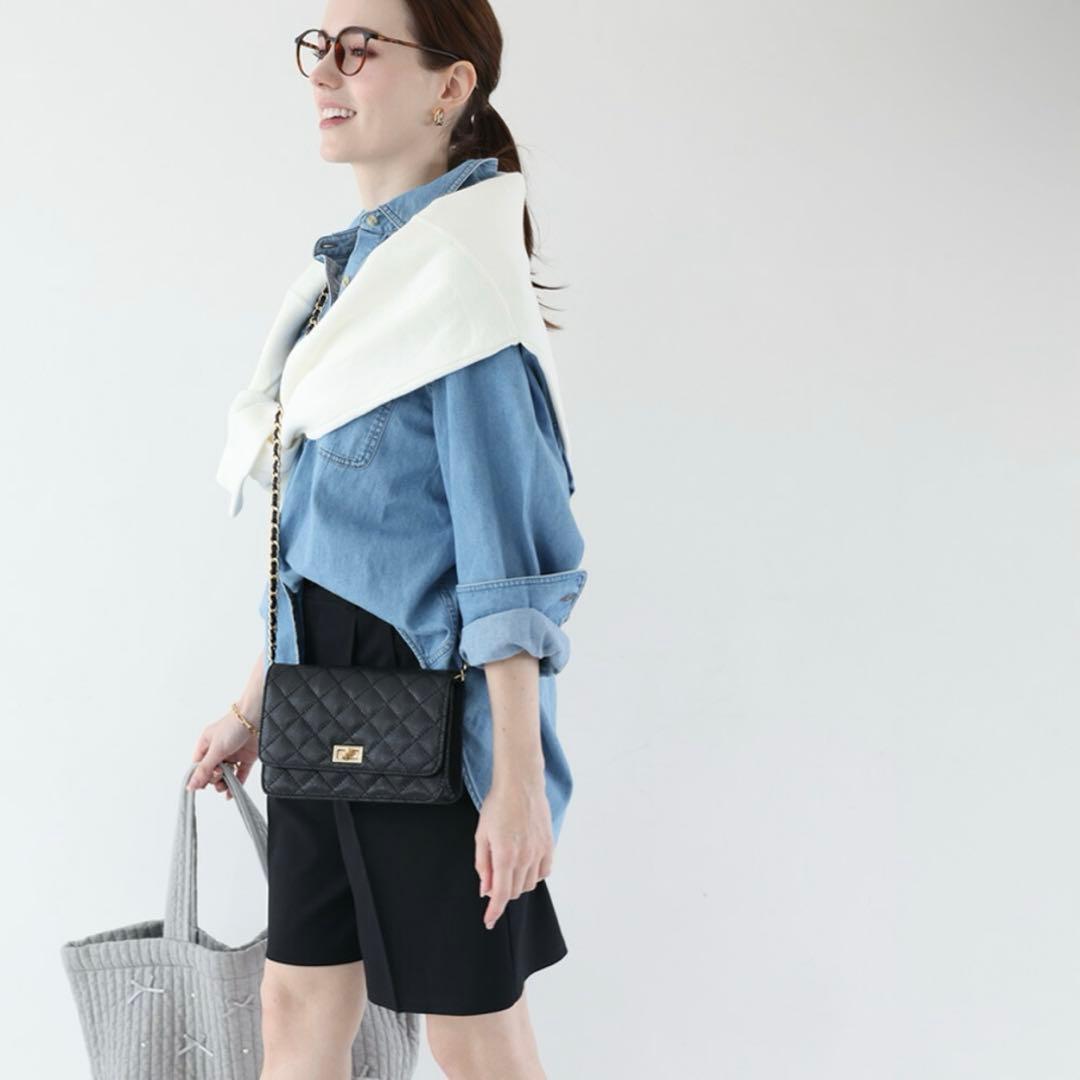 東京百花　キルティングチェーンバッグ　Caviar Oggia キャビアスキン